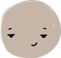 Cute Handdrawn Simple Emoticon Character Face