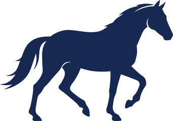 Black running horse silhouette vector illustration