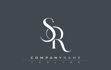Fototapeta premium Initial SR Logo Design Vector. Elegant Monogram Logo Design with Decorative Elements and Typography