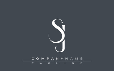 Fototapeta premium Initial SJ Logo Design Vector. Elegant Monogram Logo Design with Decorative Elements and Typography