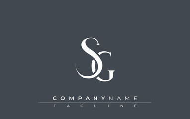 Initial SG Logo Design Vector. Elegant Monogram Logo Design with Decorative Elements and Typography