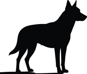 Black Canine Silhouette Art


