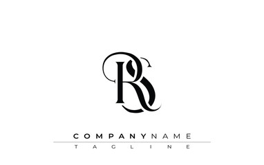 Initial RS Logo Design Vector. Elegant Monogram Logo Design with Decorative Elements and Typography