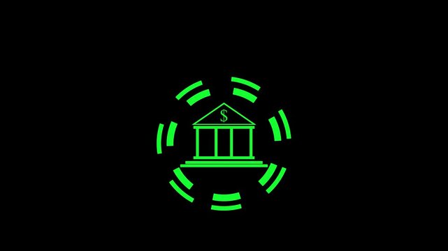 
House with dollar sign logo design Animation video and black background .