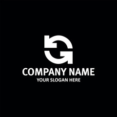 letter g and g text logo design vector