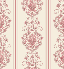 Damask seamless pattern element. Vintage classical old fashioned damask ornament, seamless texture for wallpapers, textile.