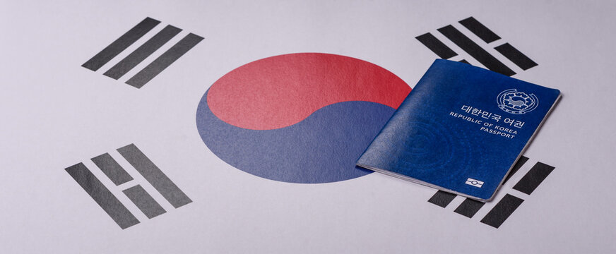 Korean passport for travelling, flying and doing business. South korea document