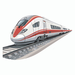 Naklejka premium Modern High-Speed Train Vector – Sleek Side View Illustration on a isolated white background
