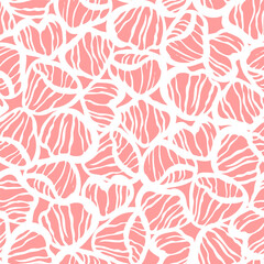 Vector seamless abstract pattern with hand drawn petals. Beautiful botanical design for textile, wallpaper, wrapping paper and backgrounds.