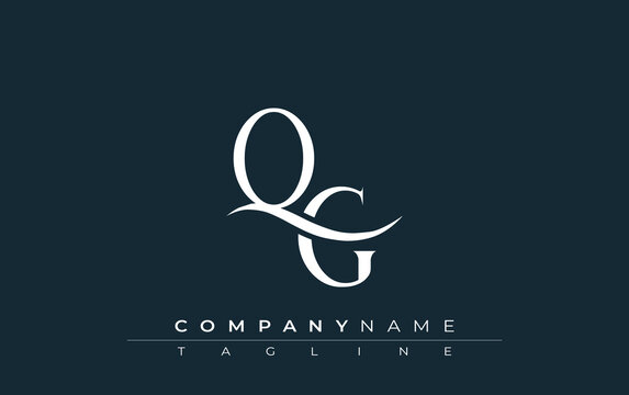 Initial QG Logo Design Vector. Elegant Monogram Logo Design with Decorative Elements and Typography