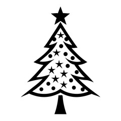 Fototapeta premium Elegant black silhouette christmas tree vector design for holiday decorations