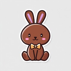 Obraz premium Cute Chocolate Easter Bunny with Bowtie