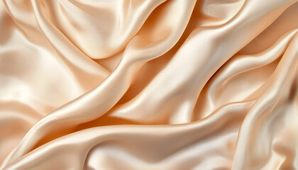 Obraz premium Texture of beige fabric as background, top view
