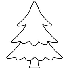 Fototapeta premium Elegant black spruce tree silhouette design with transparent background