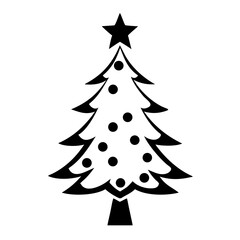Fototapeta premium Silhouette christmas tree design featuring a classic festive icon for holiday season