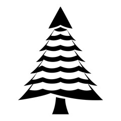 Fototapeta premium Vector graphic of a black pine tree silhouette for nature themed designs