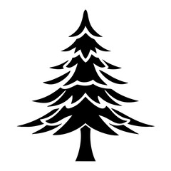 Obraz premium Vector silhouette illustration of a spruce tree design with transparent background