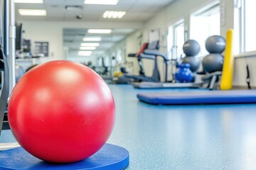 Rehabilitation equipment for balance training in fitness center Generative AI