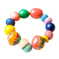 Bold Bracelet with Irregular Oversized Beads Isolated on Transparent Background