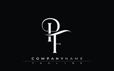Initial PF Logo Design Vector. Elegant Monogram Logo Design with Decorative Elements and Typography