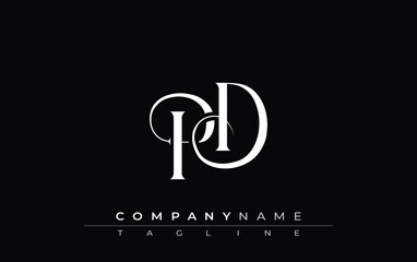 Initial PD Logo Design Vector. Elegant Monogram Logo Design with Decorative Elements and Typography