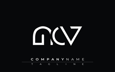 Obraz premium NCV abstract letter design. Modern Business Logo Design With Abstract Typography and Contemporary Style