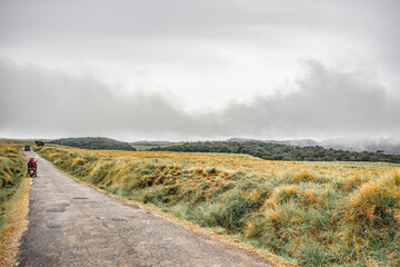 Bike Riders in The Horton Plains National Park, Sri Lanka.