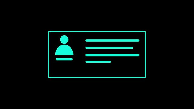 
 License Icon Animation 4K video and black background .  COLAR RED AND WHITE 
