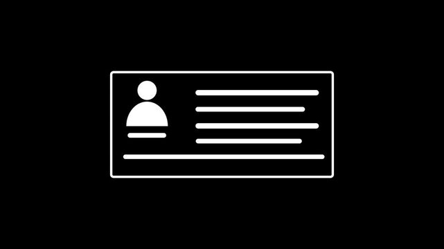 
 License Icon Animation 4K video and black background .  COLAR RED AND WHITE 