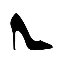 Adobe Illustrator High heel silhouette vector flat illustration design work