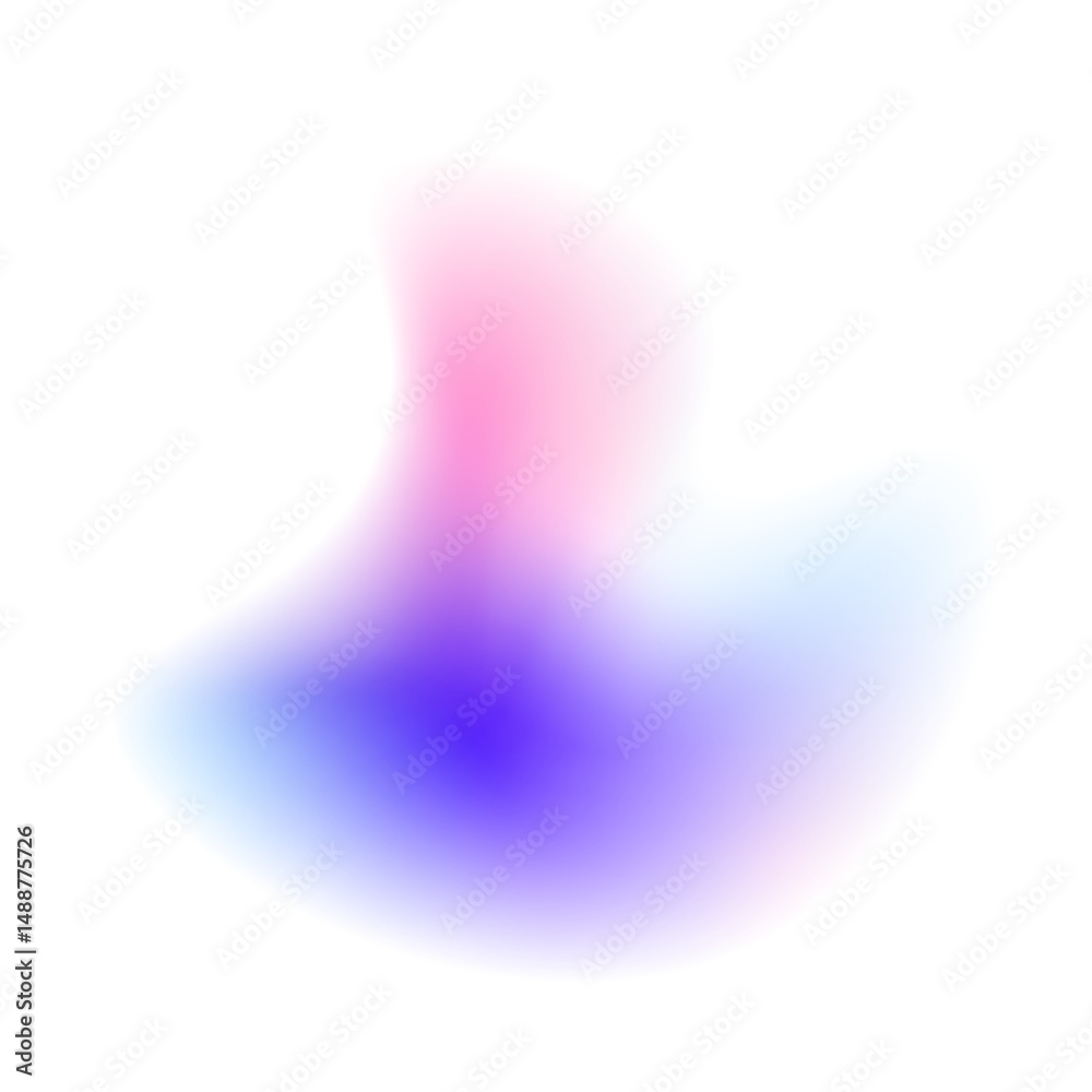 Poster Neon glowing rings with gradient overflow on white background PNG. Abstract pastel neon holographic blurred grainy circle gradient on white background texture. 