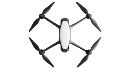 A small drone, flying in the air, small drone, floating in the air, small drone, a small drone floating in the air, a moment of a small drone flying in the sky, on a transparent backgrounds