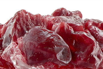 Fresh raw tuna sashimi cubes ready to eat