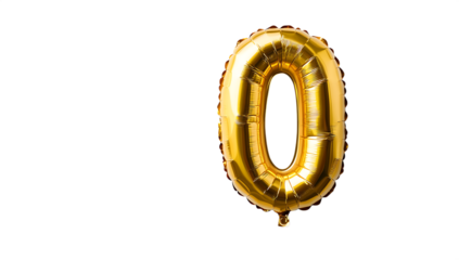 Gold number zero balloon black background celebration