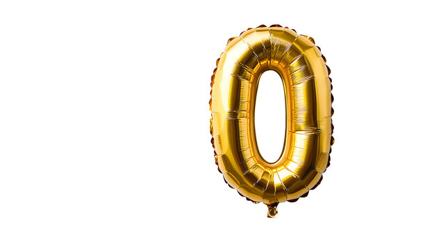 Gold number zero balloon black background celebration