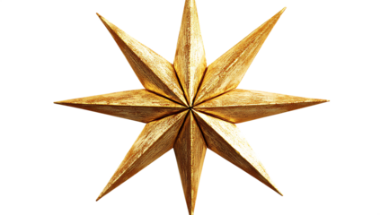 Golden eight pointed star festive decoration ornament