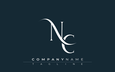 Initial NC Logo Design Vector. Elegant Monogram Logo Design with Decorative Elements and Typography
