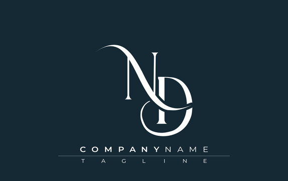 Initial ND Logo Design Vector. Elegant Monogram Logo Design with Decorative Elements and Typography