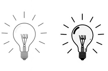 Lamp line icon set. Idea lamp icon collection. Flat style - stock vector