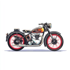 Fototapeta premium Classic vintage motorcycle with flames