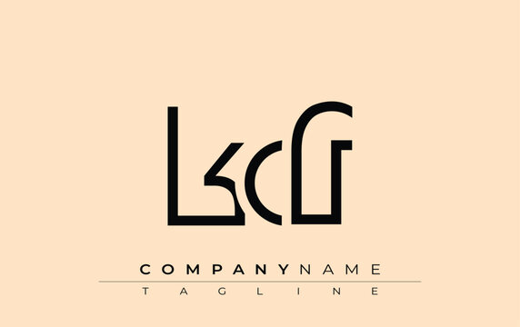 KCF abstract letter design. Modern Business Logo Design With Abstract Typography and Contemporary Style
