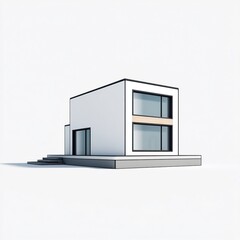 Minimalist White Cube House