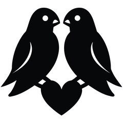 Fototapeta premium lovebirds-sitting-together-silhouette-vector-- (1).eps