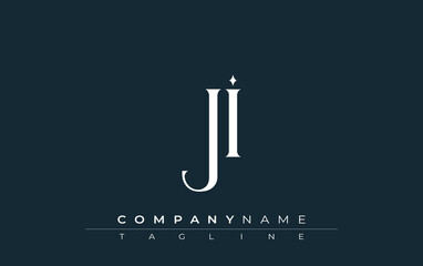 Initial JI Logo Design Vector. Elegant Monogram Logo Design with Decorative Elements and Typography