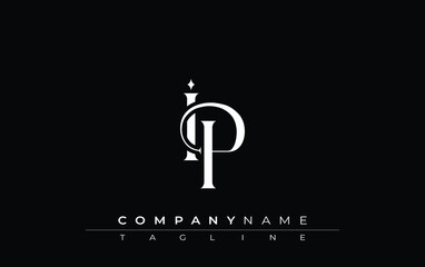 Initial IP Logo Design Vector. Elegant Monogram Logo Design with Decorative Elements and Typography