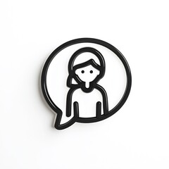 Speech bubble with female symbol inside