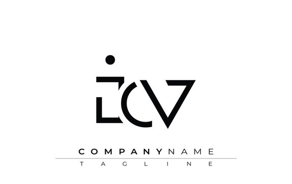 ICV abstract letter design. Modern Business Logo Design With Abstract Typography and Contemporary Style