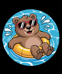 Humor Swim Ring Teddy Bear for Pool Lovers