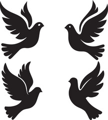 Obraz premium Peace Dove Silhouette Vector Art