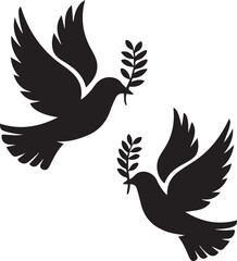 Fototapeta premium Flying Dove Vector Silhouette Design